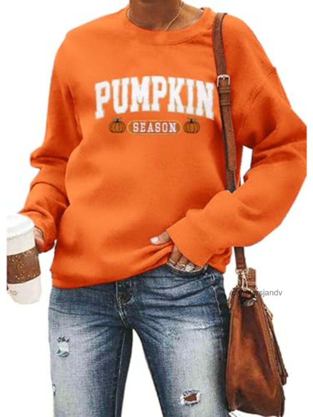 Pumpkin Season Embroidered Sweatshirt Fall Crewneck Pullover